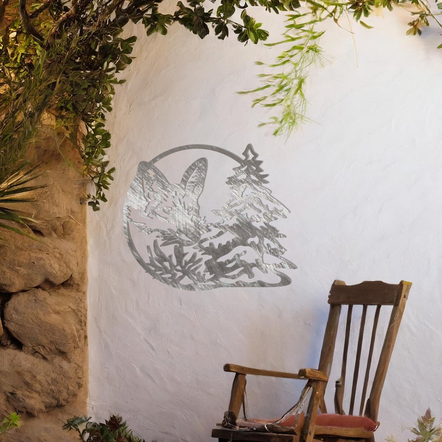 This piece features a beautiful fox amidst two towering trees. The design captures the spirit of the wild, evoking a sense of serenity and nature’s beauty, perfect for anyone looking to add a woodland touch to their space.