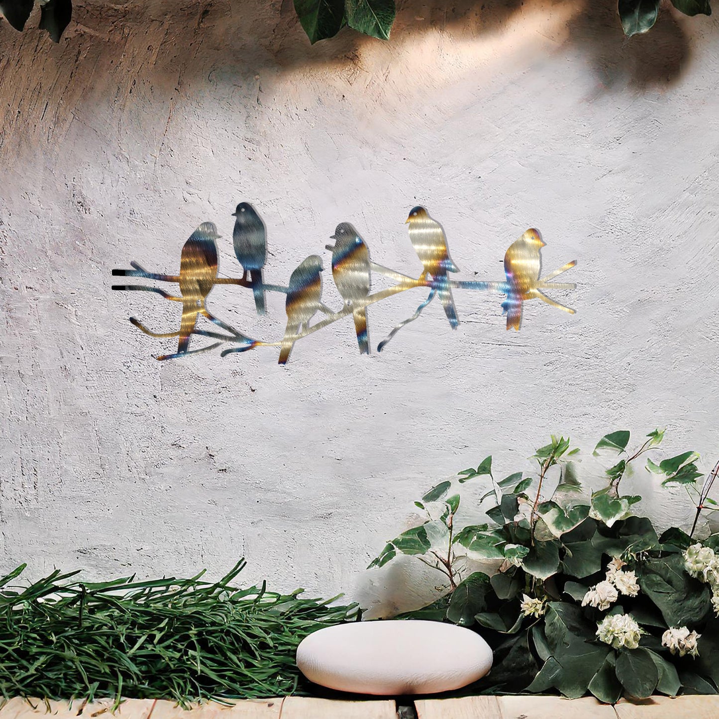 This design showcases a gathering of birds perched on a delicate arrangement of branches. The silhouettes capture a lively yet serene moment in nature, making it an ideal wall art piece for bringing a touch of the outdoors into your living space.