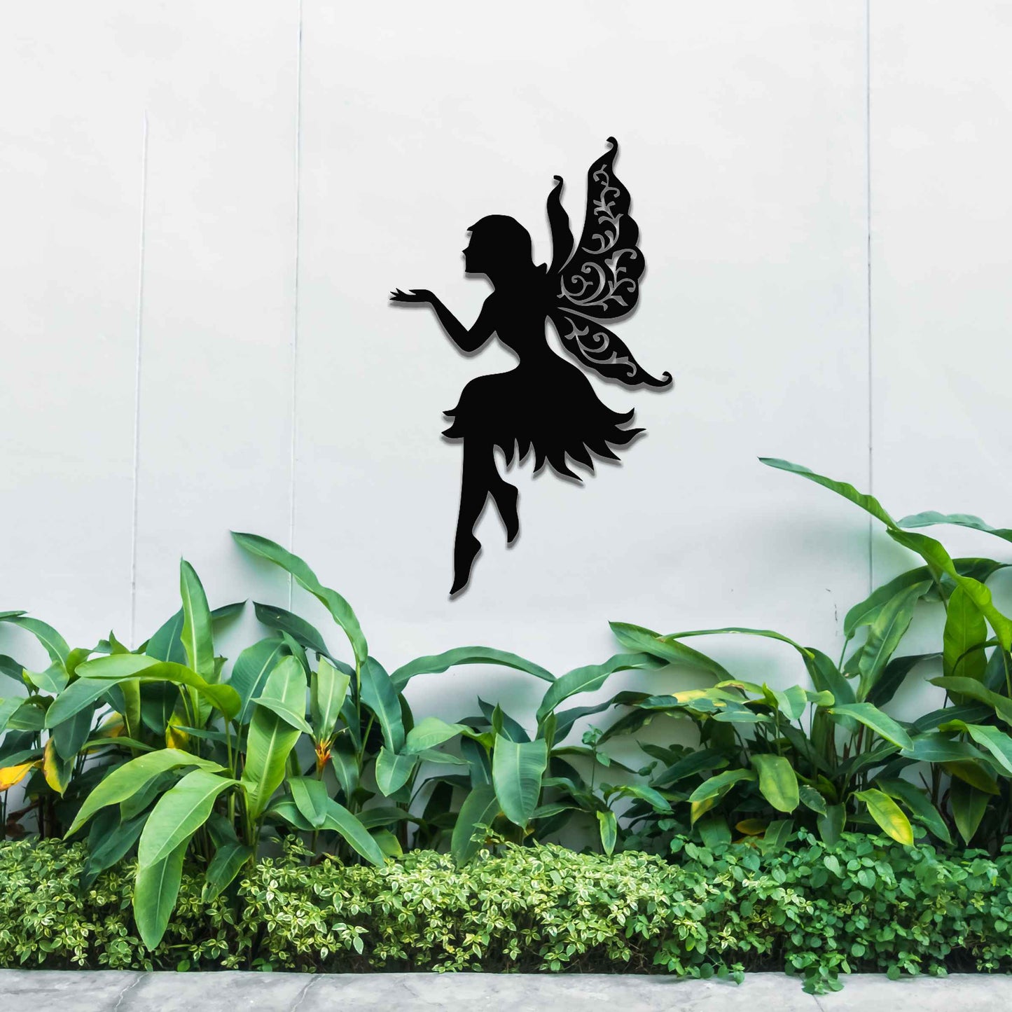 This design showcases a fairy in an elegant pose, with intricate detailing in her wings and flowing dress. The silhouette exudes a sense of grace and enchantment, capturing the magical essence of a fairy in motion.
