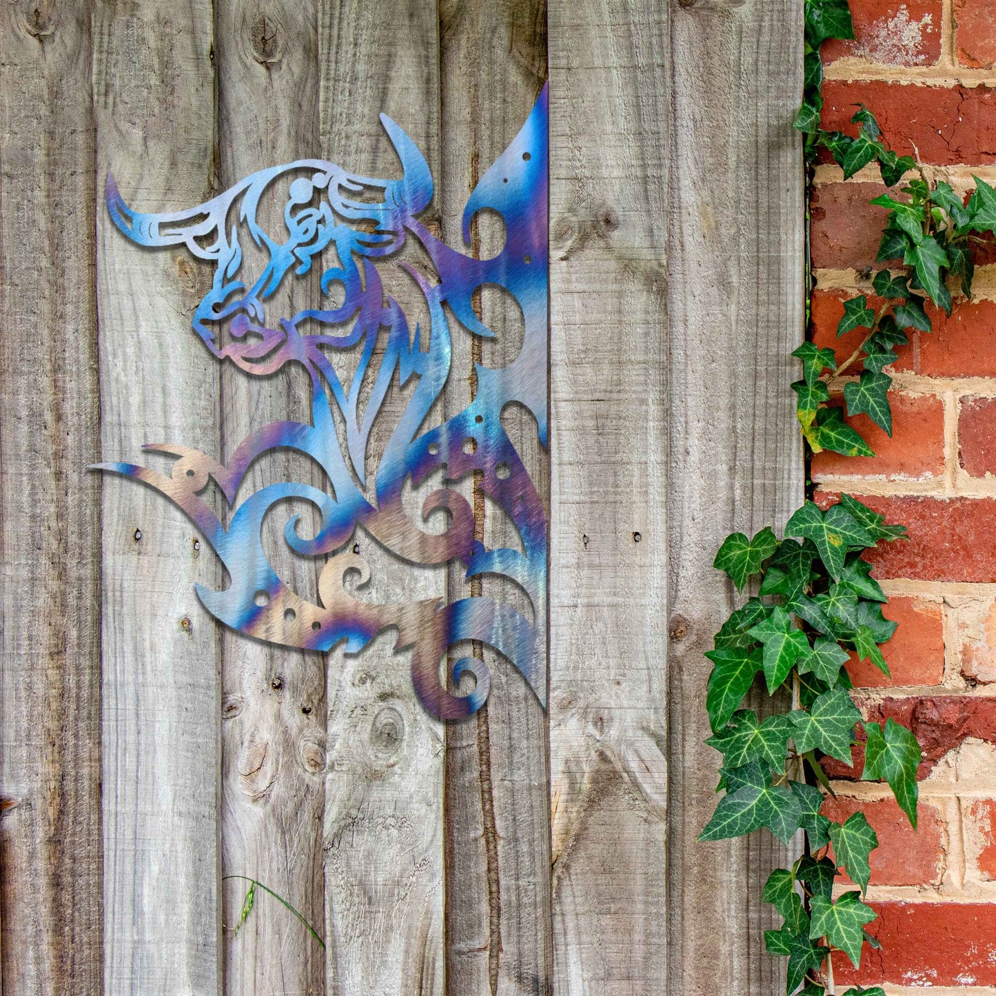 This design showcases a bull's head surrounded by dynamic, swirling lines. The intricate detailing captures the strength and power of the bull, with the bold and stylized swirls adding a sense of motion and energy.
