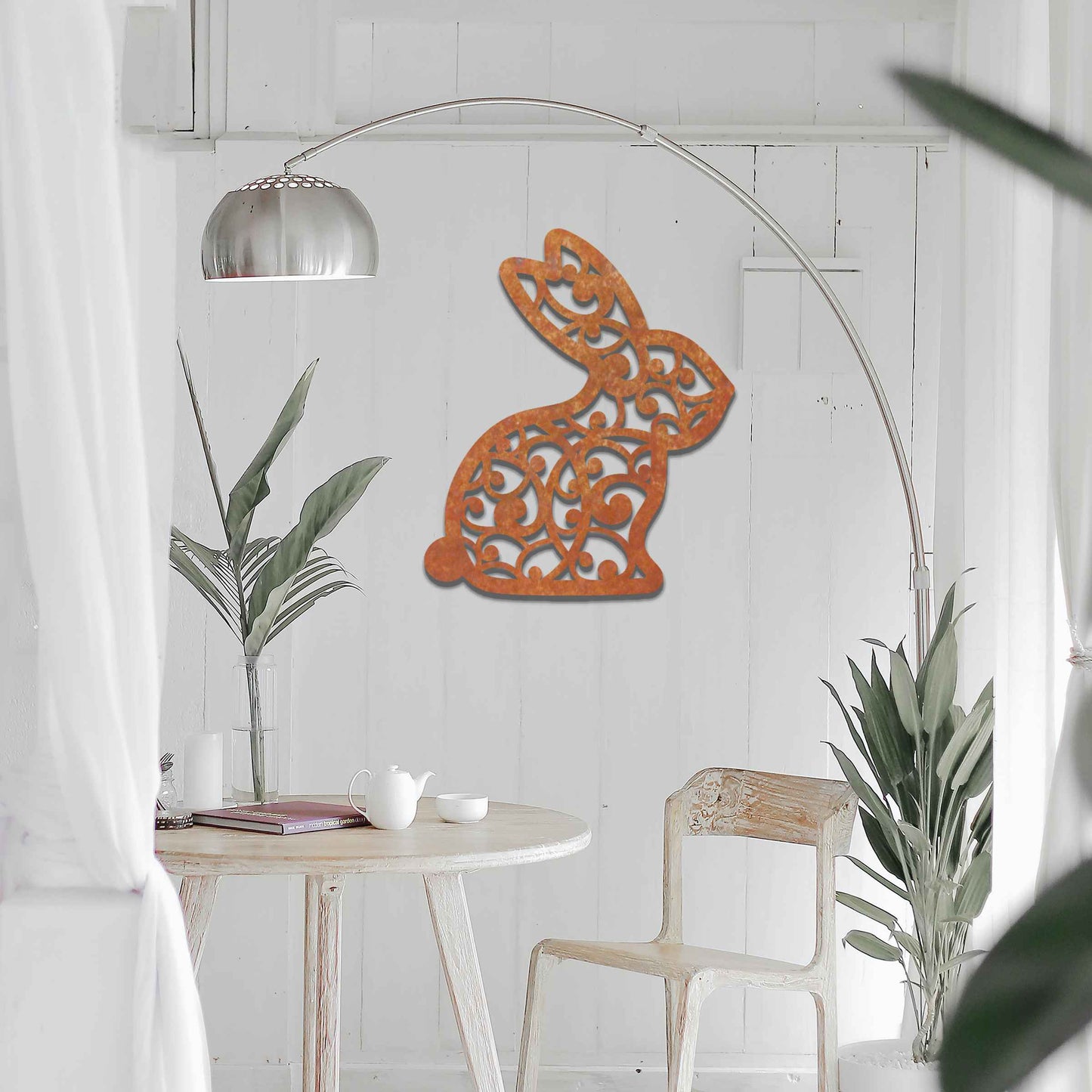A beautifully intricate design of a rabbit, featuring swirling patterns and fine details. This unique, modern art piece adds a charming and whimsical touch to any space.
