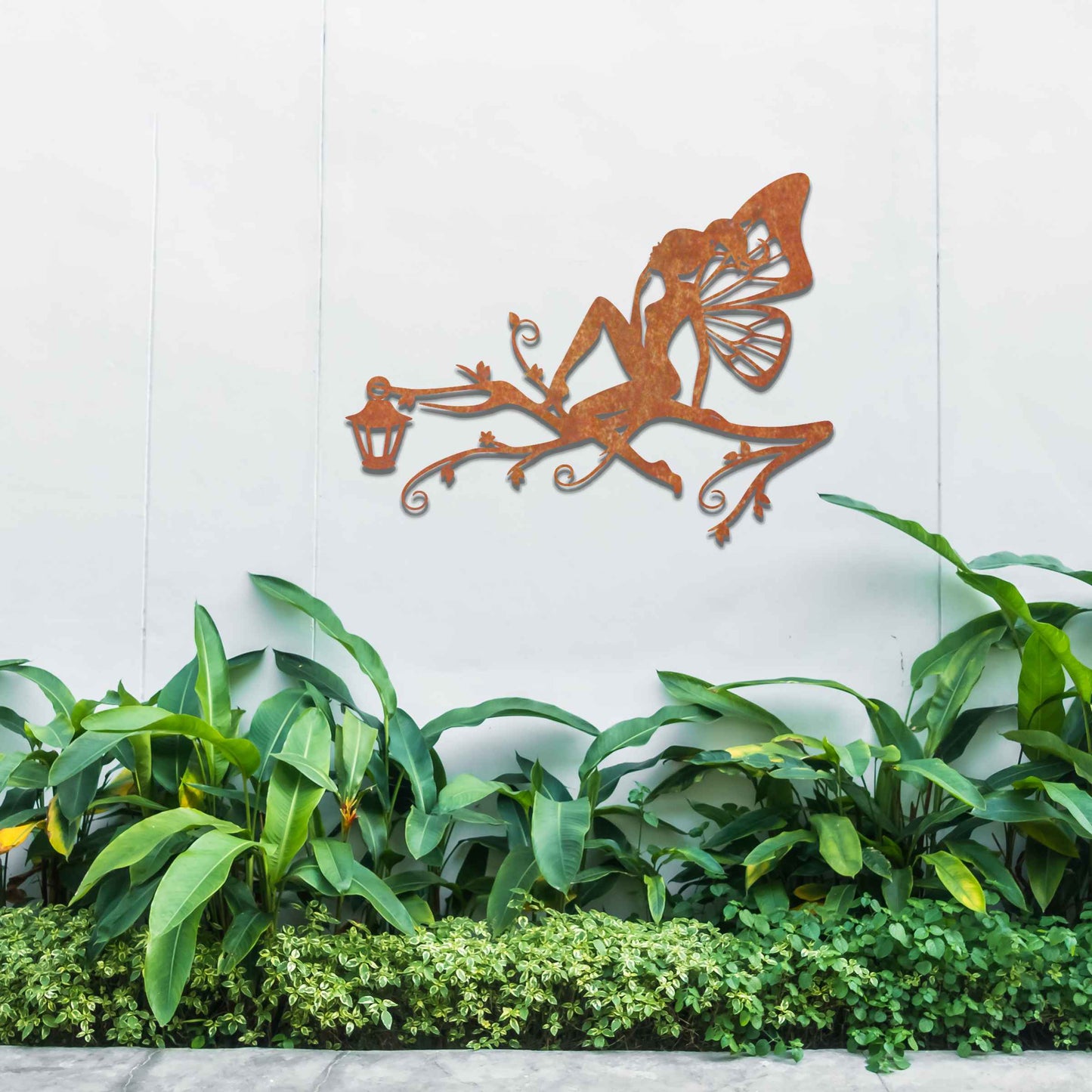 This design features a fairy seated elegantly on a tree branch with intricate vines, accompanied by a charming lantern. The detailed wings and graceful pose of the fairy add a magical, whimsical touch to the piece.
