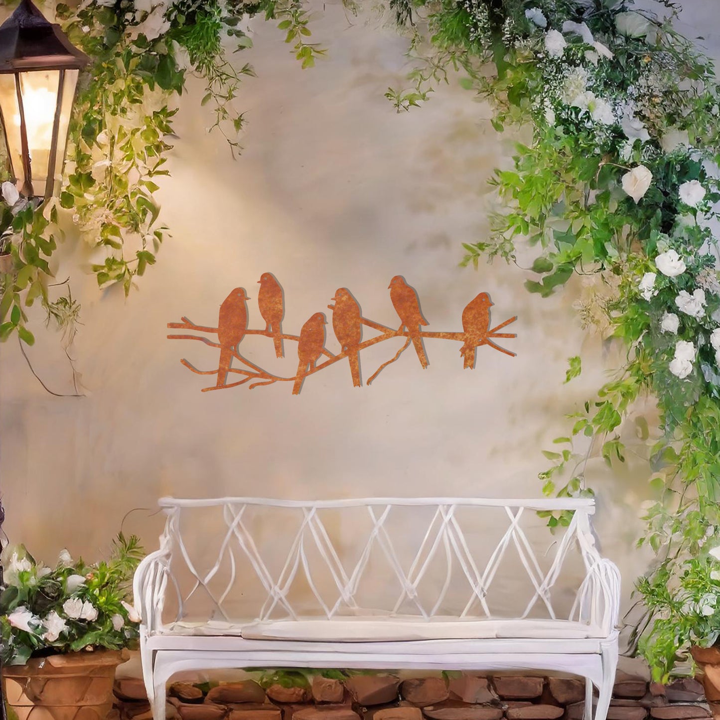This design showcases a gathering of birds perched on a delicate arrangement of branches. The silhouettes capture a lively yet serene moment in nature, making it an ideal wall art piece for bringing a touch of the outdoors into your living space.