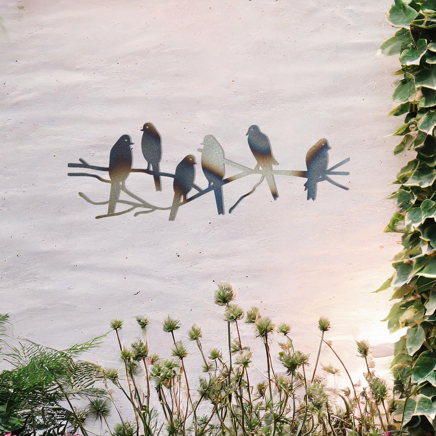 This design showcases a gathering of birds perched on a delicate arrangement of branches. The silhouettes capture a lively yet serene moment in nature, making it an ideal wall art piece for bringing a touch of the outdoors into your living space.