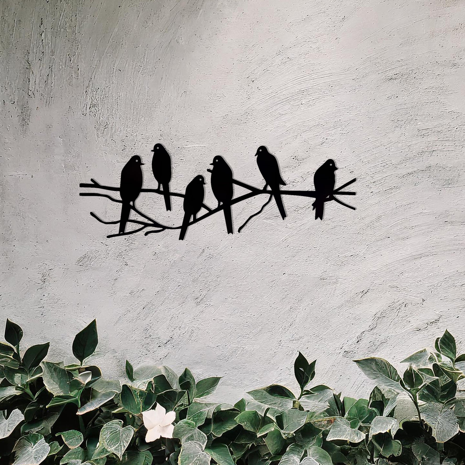 This design showcases a gathering of birds perched on a delicate arrangement of branches. The silhouettes capture a lively yet serene moment in nature, making it an ideal wall art piece for bringing a touch of the outdoors into your living space.