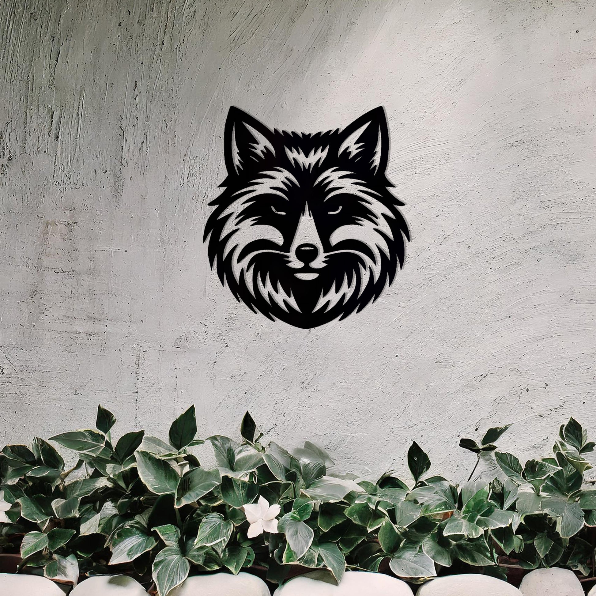 A stylized, intricately designed fox head, showcasing sharp features and detailed fur patterns. The design emphasizes the sleek, pointed ears, piercing eyes, and expressive face, with dynamic lines and shapes highlighting the texture of the fur. 