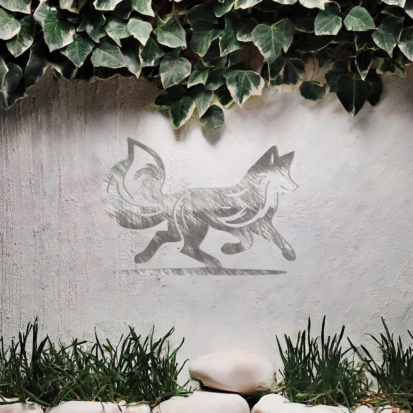 This design showcases a graceful fox in motion, capturing the essence of its agility and poise. The flowing lines of the tail and body add a sense of dynamism, making it a stunning decorative piece for any space.