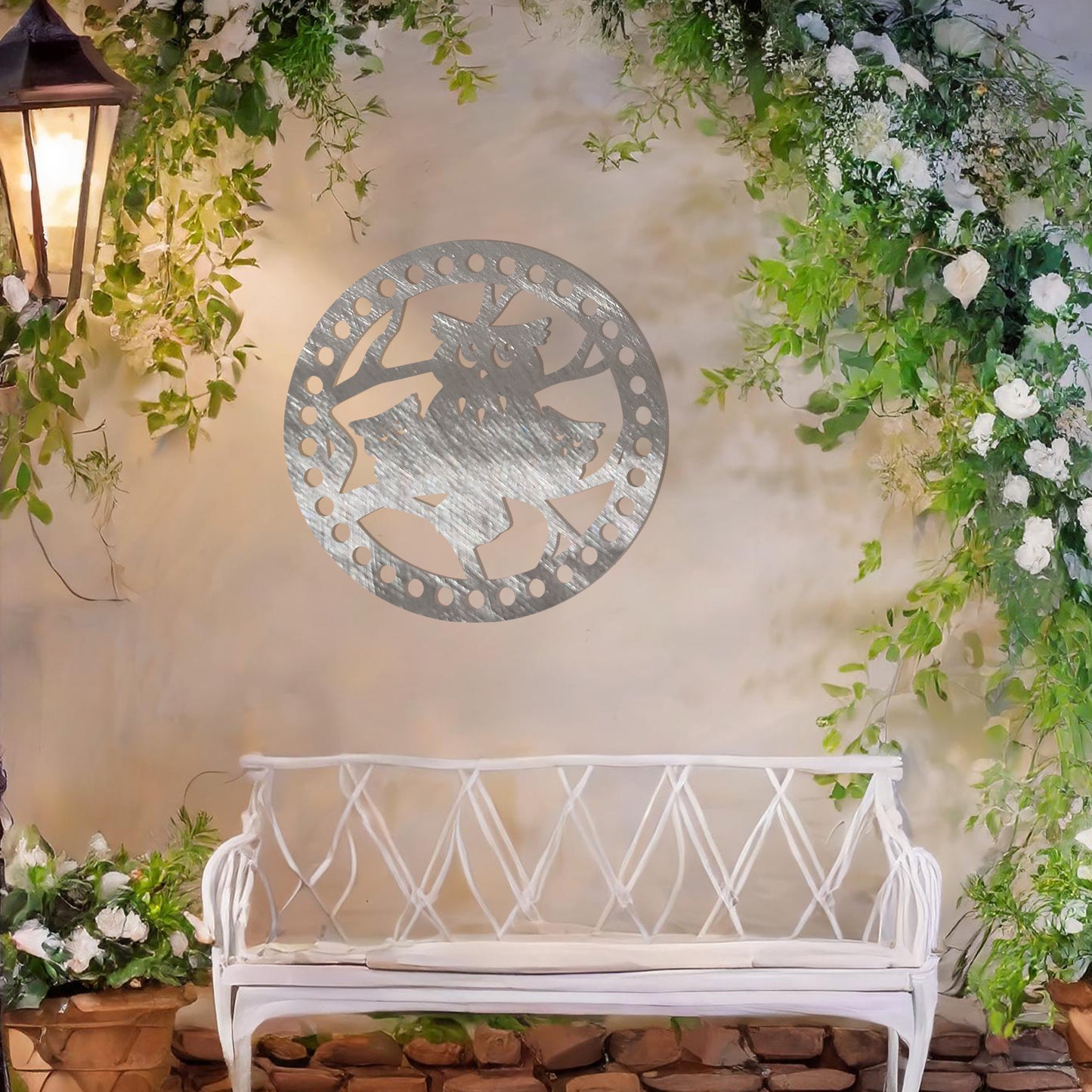 This design portrays a charming family of owls perched within a circular frame. The intricate details and playful expressions add a whimsical touch, making it an ideal piece for nature lovers or those seeking a quirky and unique wall decoration.