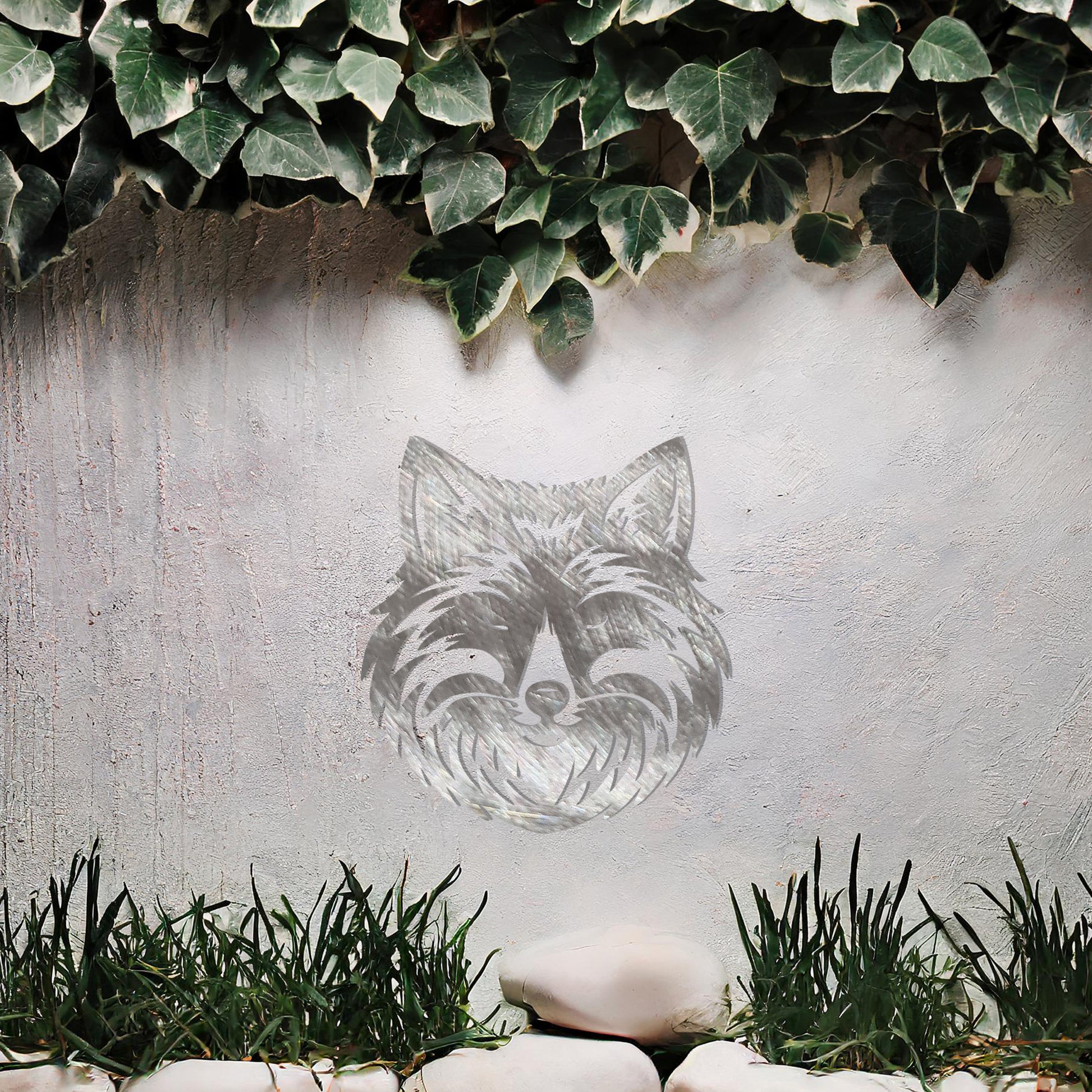 A stylized, intricately designed fox head, showcasing sharp features and detailed fur patterns. The design emphasizes the sleek, pointed ears, piercing eyes, and expressive face, with dynamic lines and shapes highlighting the texture of the fur. 