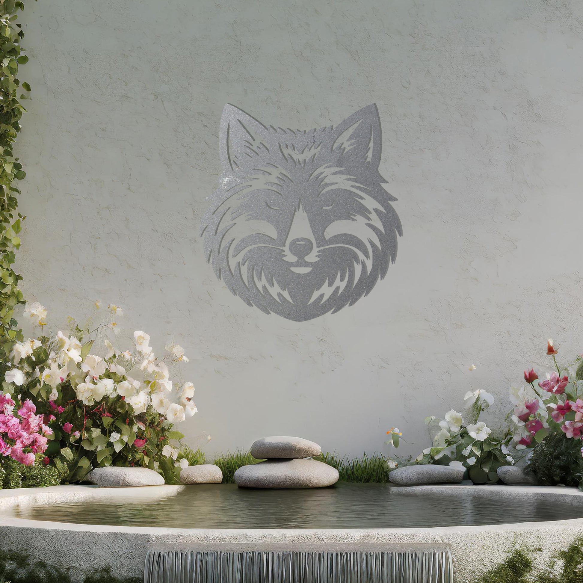 A stylized, intricately designed fox head, showcasing sharp features and detailed fur patterns. The design emphasizes the sleek, pointed ears, piercing eyes, and expressive face, with dynamic lines and shapes highlighting the texture of the fur. 