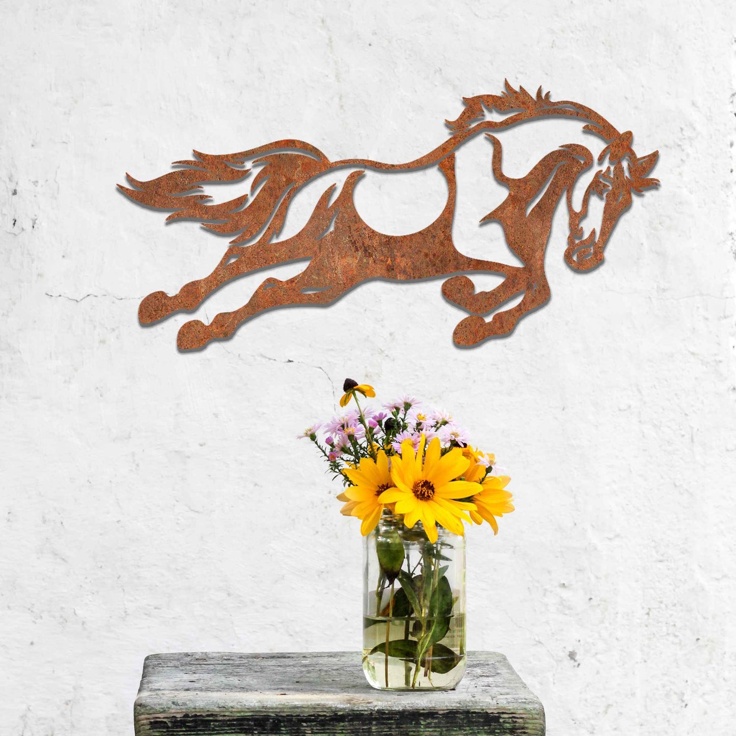 A dynamic design of a galloping horse, featuring flowing mane and tail, capturing a sense of motion and energy.