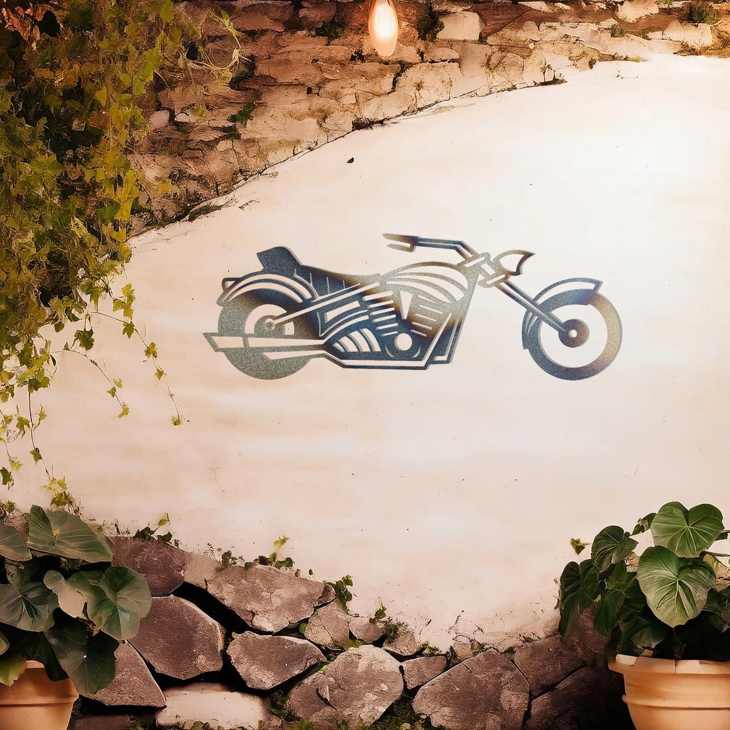 This design features a detailed motorcycle silhouette with sleek curves and dynamic lines, capturing the essence of freedom and adventure. A bold and striking wall art piece for motorbike enthusiasts.